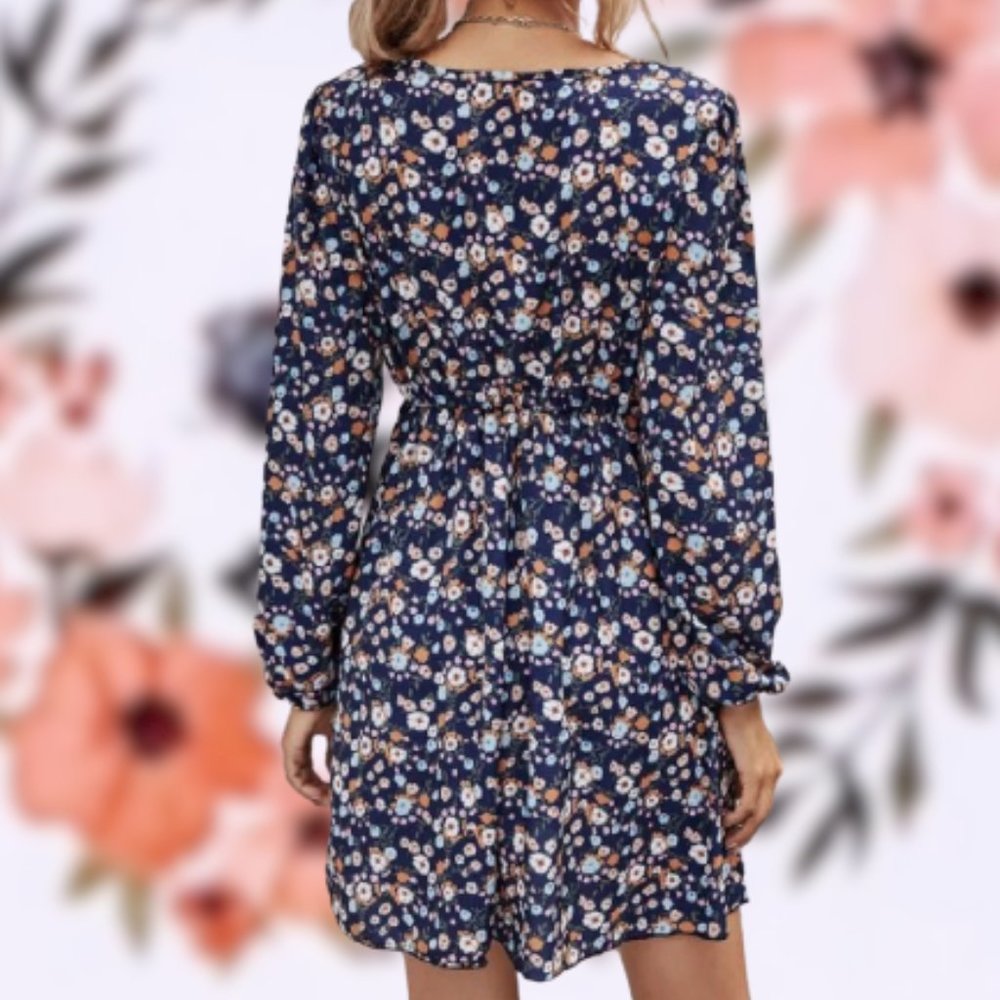 🆕Boho Floral Print Long Sleeve Dress sizes M & L - Picture 10 of 12